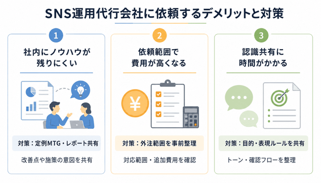 SNS運用代行のデメリット